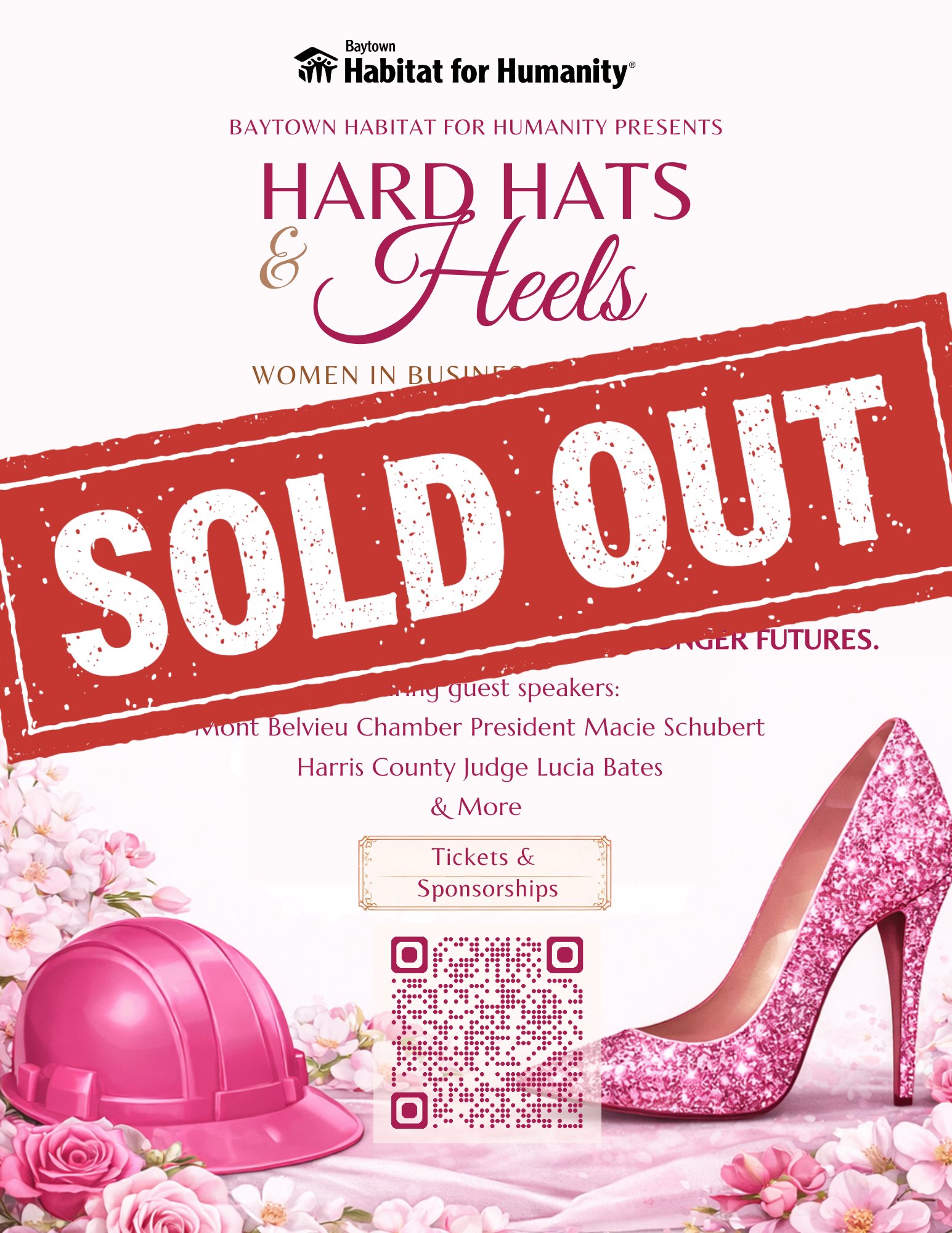 WOW! You ladies are FAST!! 
We are very excited to announce that our Hard Hats & Heels is SOLD OUT!! 

We cannot wait to see everyone at this wonderful event. 🩷