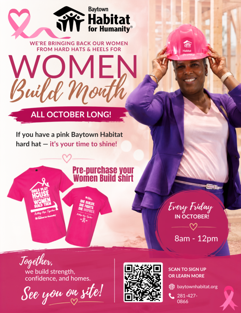 women empowerment building days in october with baytown habitat