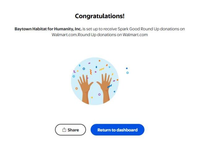 We are so excited to share that you can now round up your Walmart purchases to Baytown Habitat! 🙌

Follow the link to set it up as your designated charity:
https://www.walmart.com/nonprofits/f2e2ef28-40f8-4fa9-a7b6-a257d23c2b5c/profile